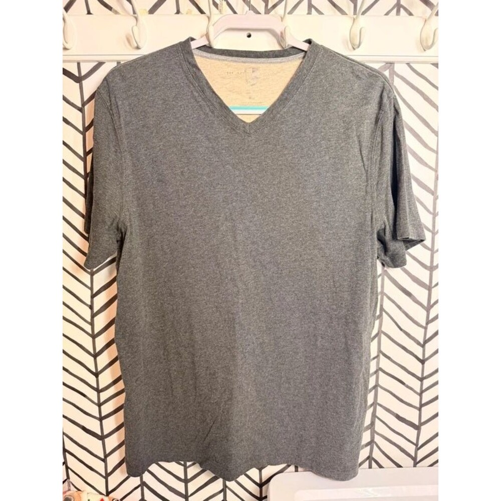 Black & Brown Gray V Neck 100% Cotton Short Sleeve Men’s T-shirt M 4098